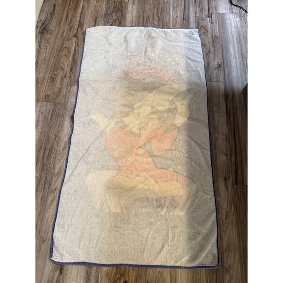VTG 80s  Disney Mickey Mouse Sorcerers Apprentice Beach Towel 100% Cotton Resort - Picture 5 of 11